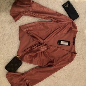 Please Be Shine Satin Crop Top